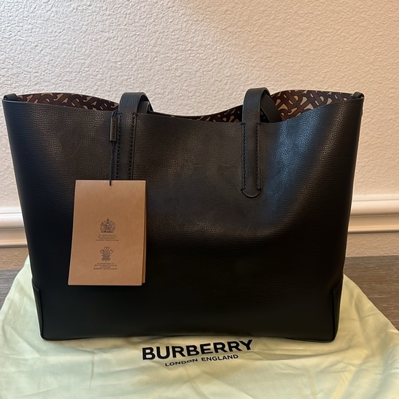 Burberry TB Embossed Medium Tote Bag, Black - Picture 6 of 15